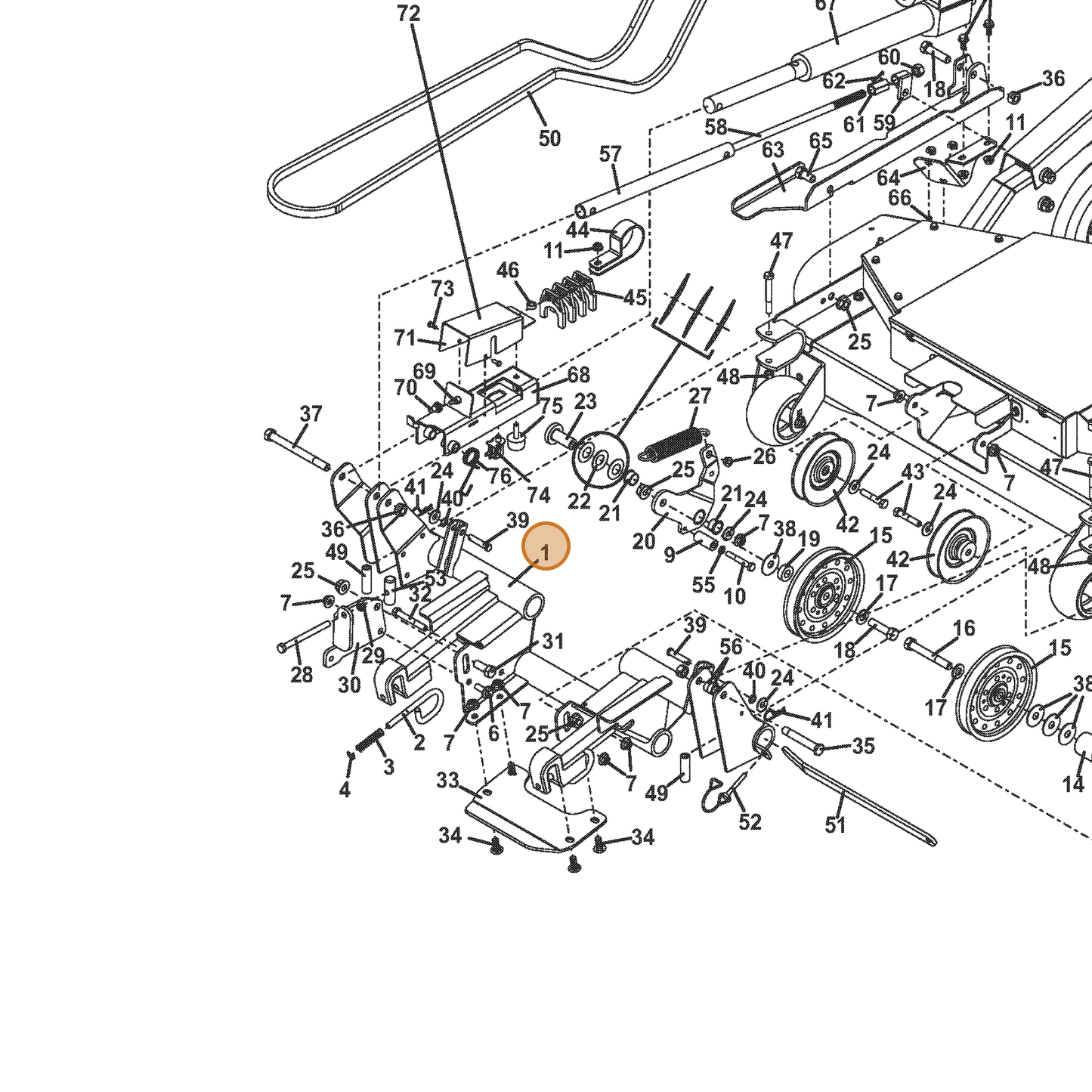 Grasshopper part 604539 — IPL diagram snippet (6x zoom, amber highlight)