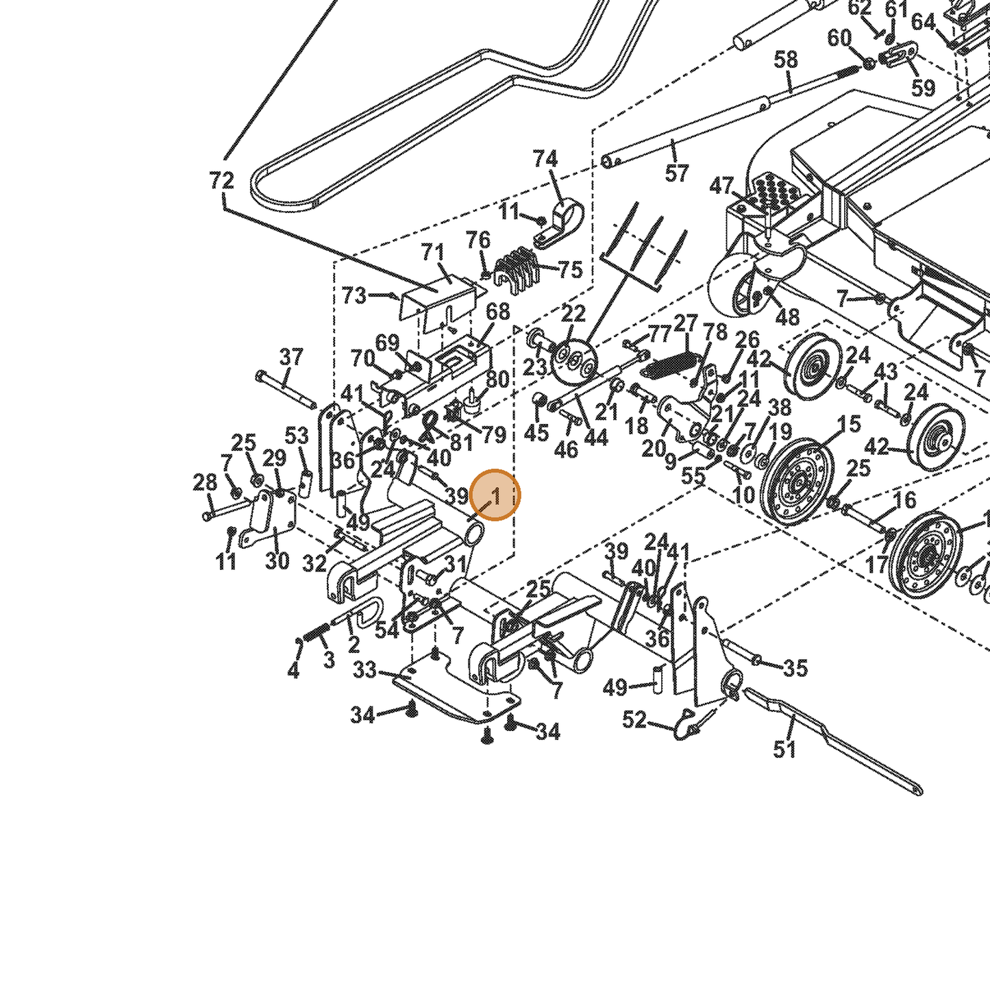 Grasshopper part 604542 — IPL diagram snippet (6x zoom, amber highlight)