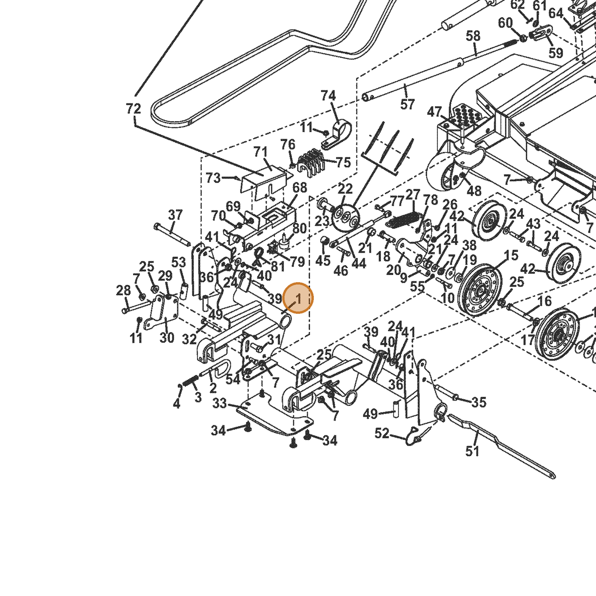 Grasshopper part 604542 — IPL diagram snippet (6x zoom, amber highlight)