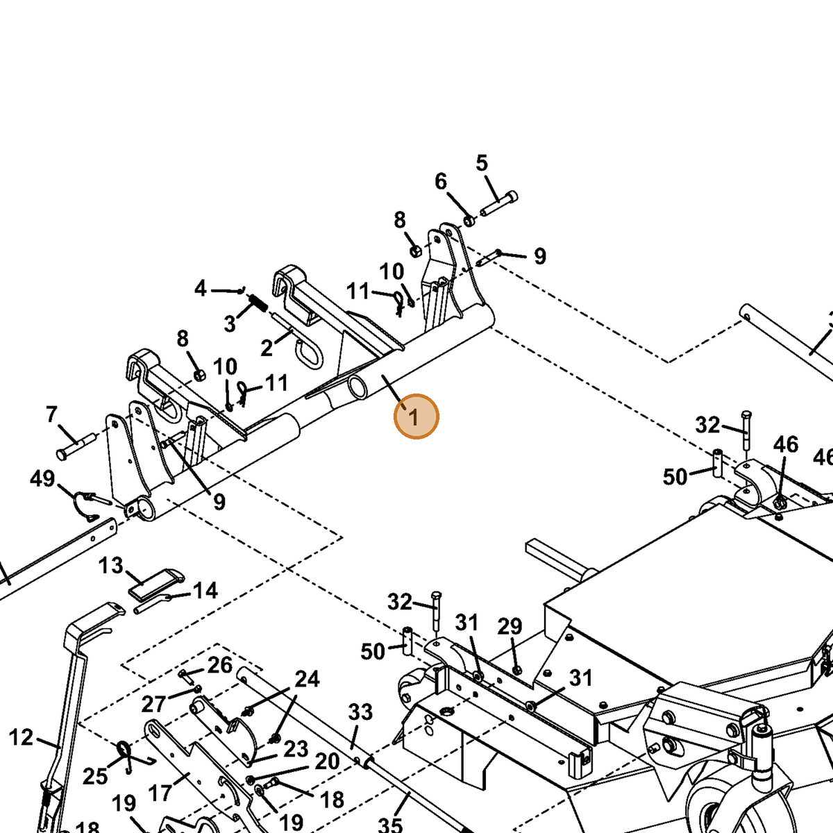 Grasshopper part 604543 — IPL diagram snippet (6x zoom, amber highlight)