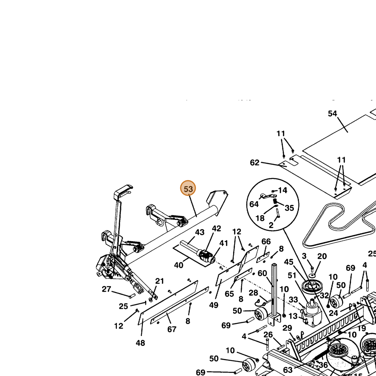 Grasshopper part 604544 — IPL diagram snippet (6x zoom, amber highlight)