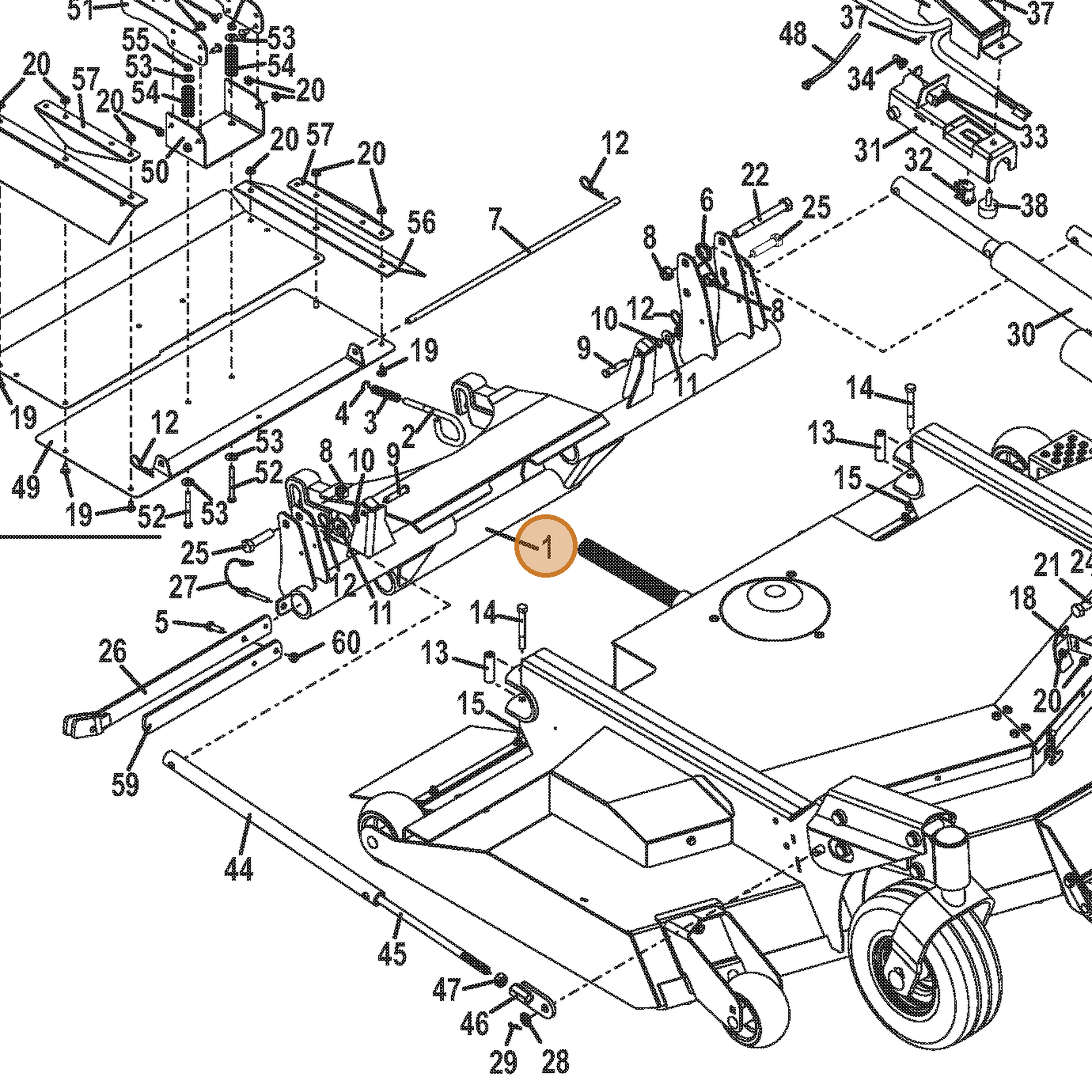 Grasshopper part 604557 — IPL diagram snippet (6x zoom, amber highlight)