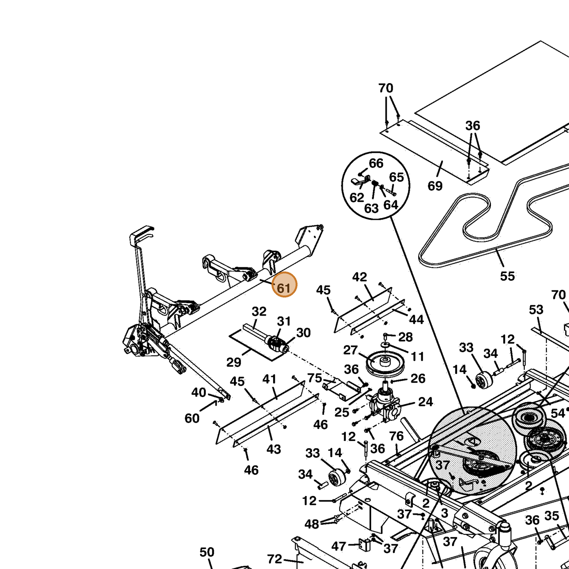 Grasshopper part 604562 — IPL diagram snippet (6x zoom, amber highlight)