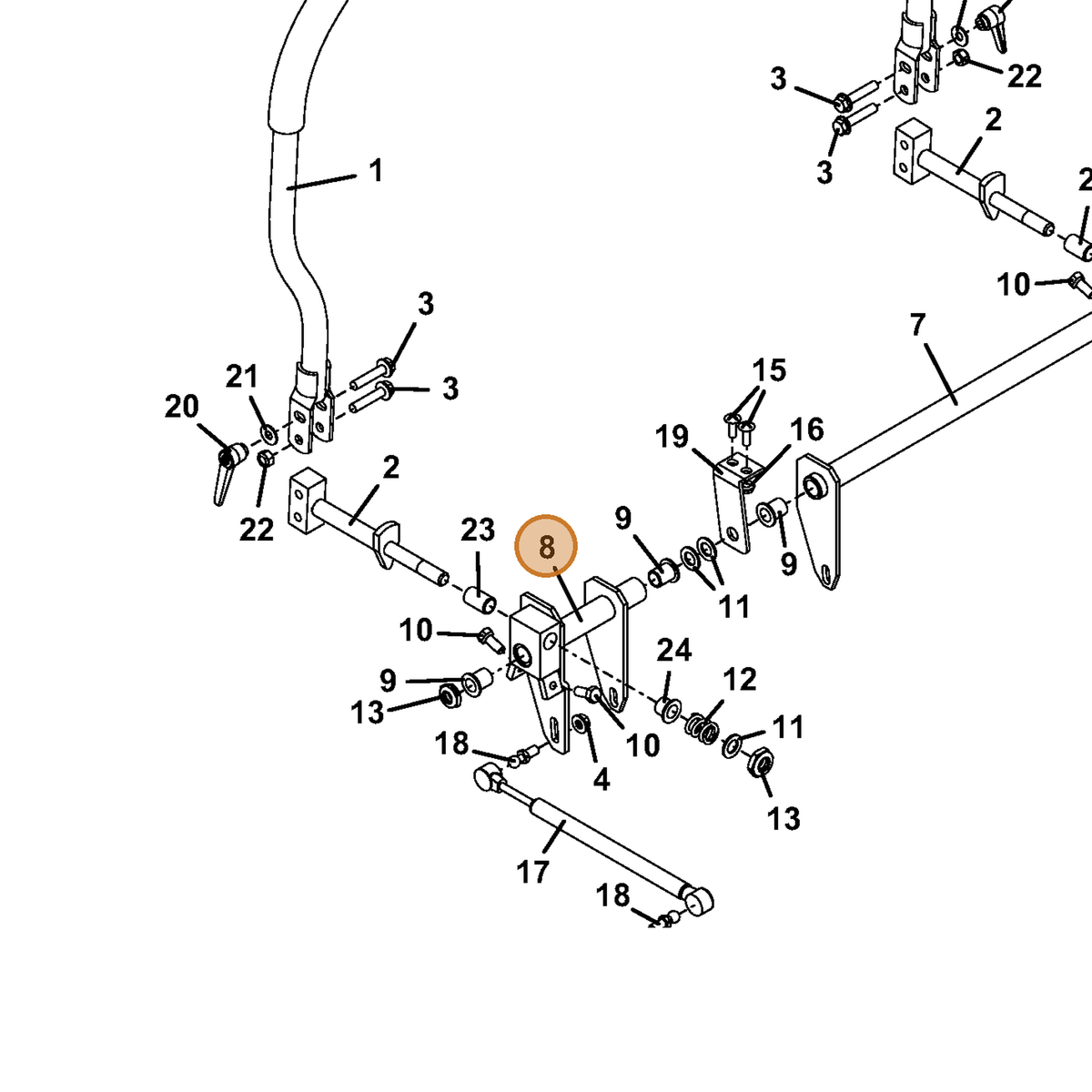 Grasshopper part 604599 — IPL diagram snippet (6x zoom, amber highlight)