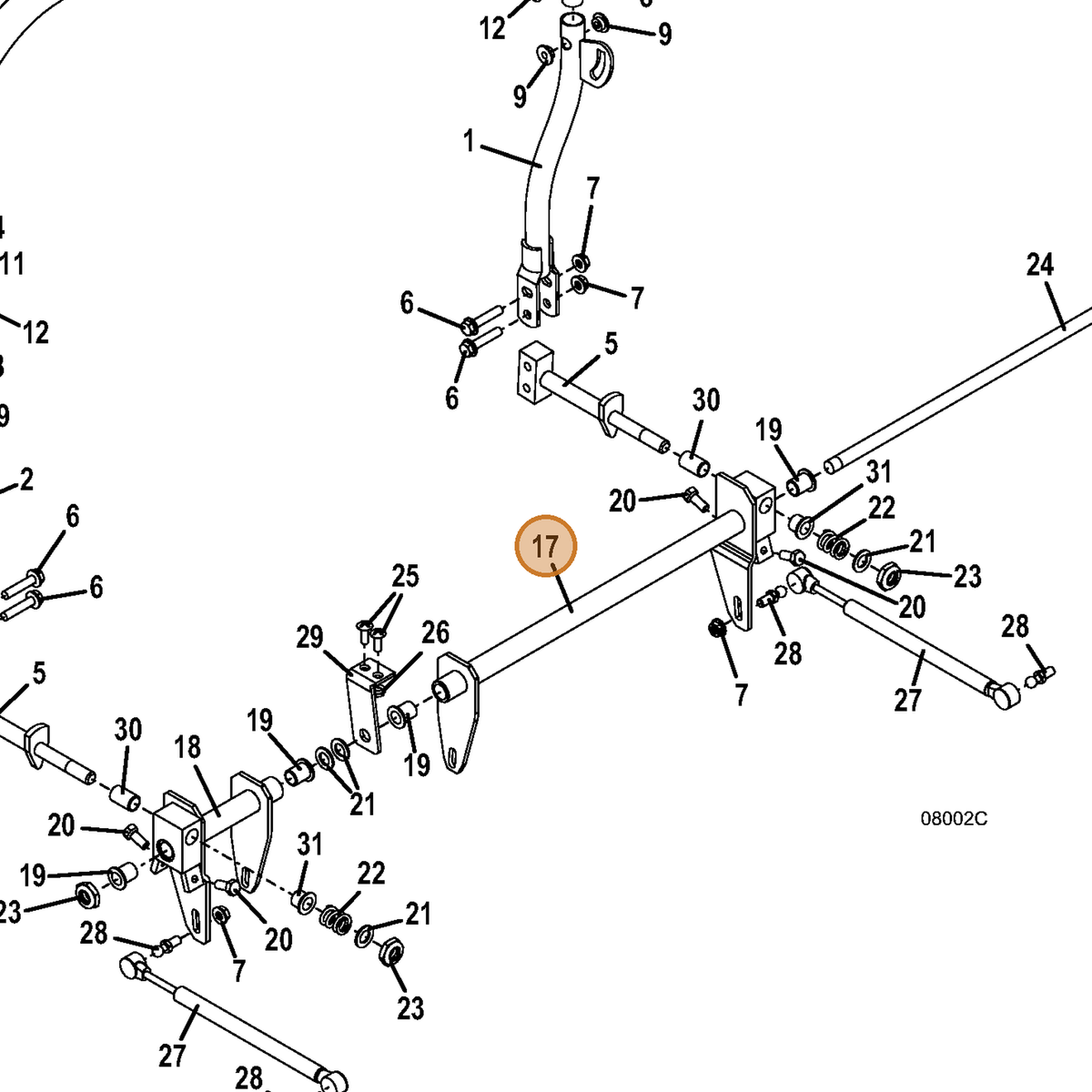 Grasshopper part 604606 — IPL diagram snippet (6x zoom, amber highlight)