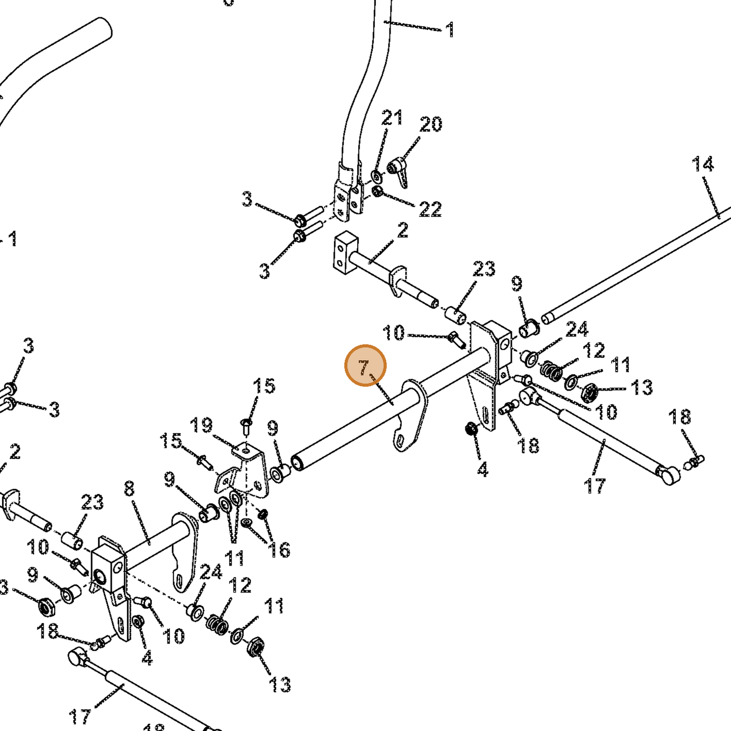 Grasshopper part 604608 — IPL diagram snippet (6x zoom, amber highlight)