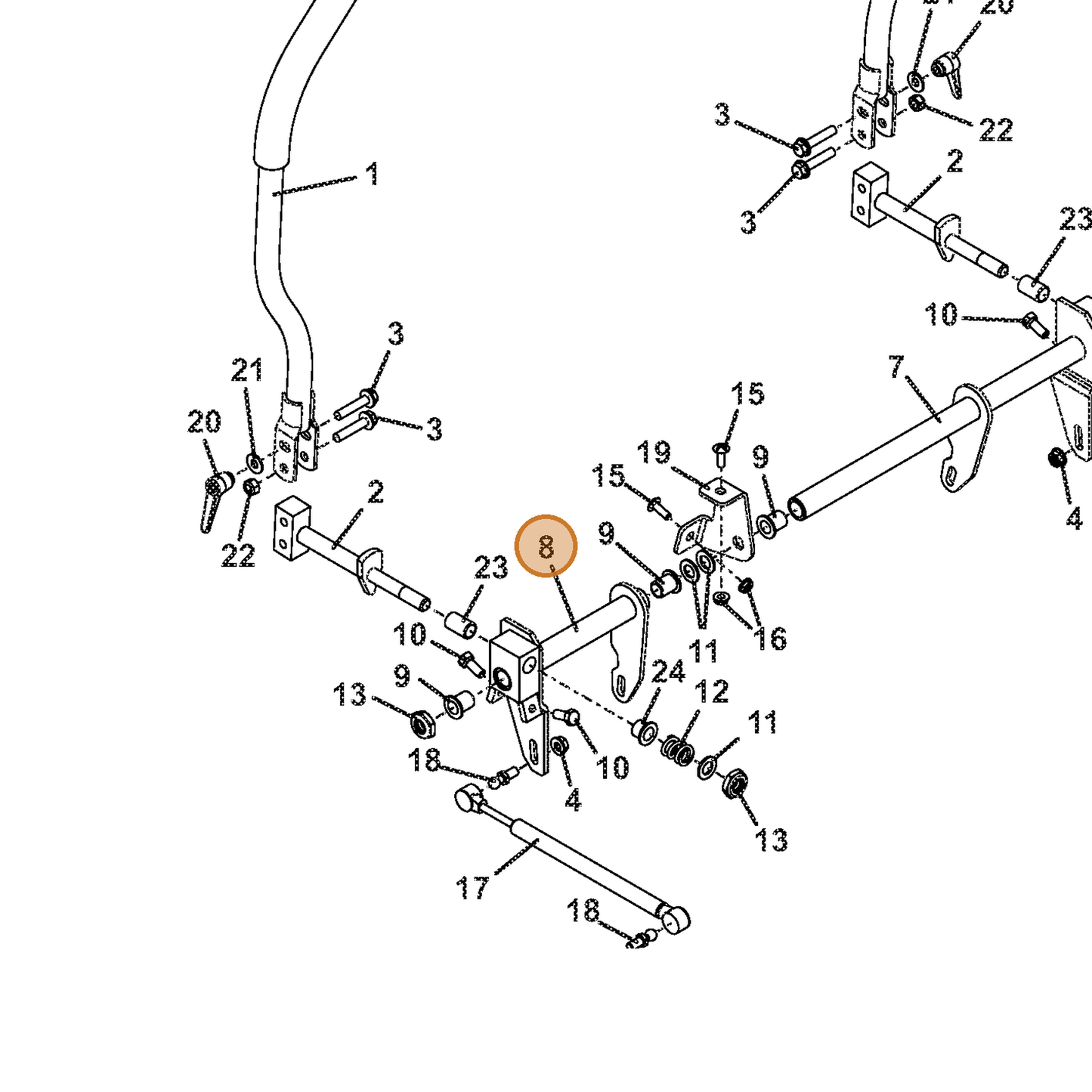Grasshopper part 604609 — IPL diagram snippet (6x zoom, amber highlight)