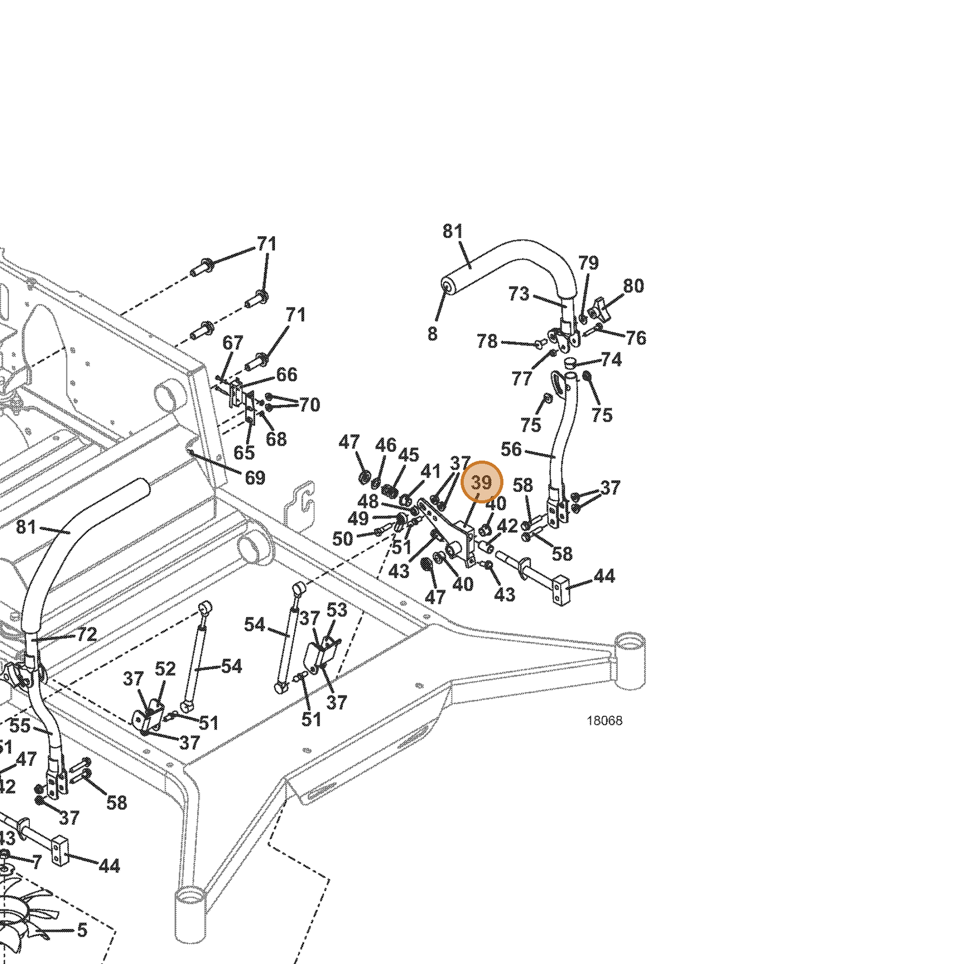 Grasshopper part 604611 — IPL diagram snippet (6x zoom, amber highlight)