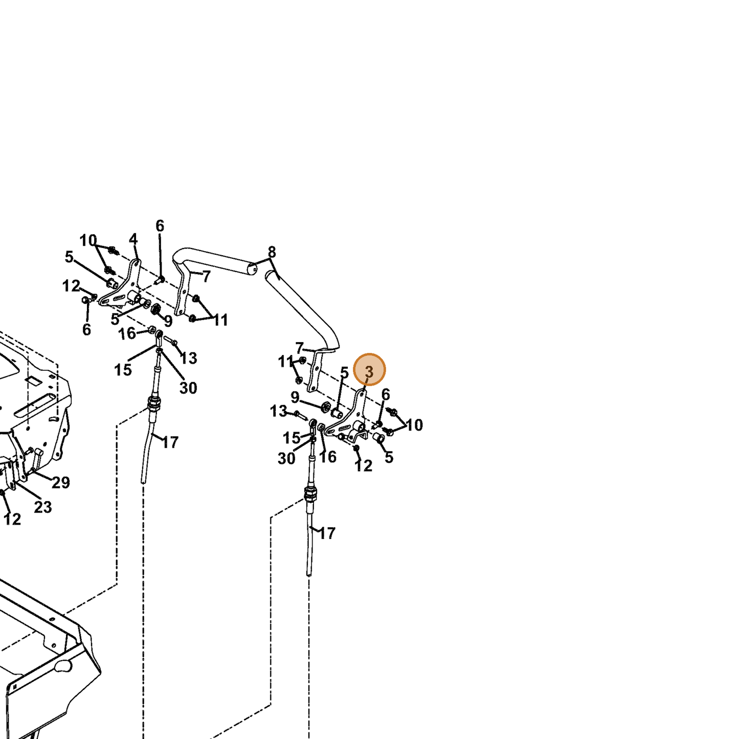 Grasshopper part 604612 — IPL diagram snippet (6x zoom, amber highlight)