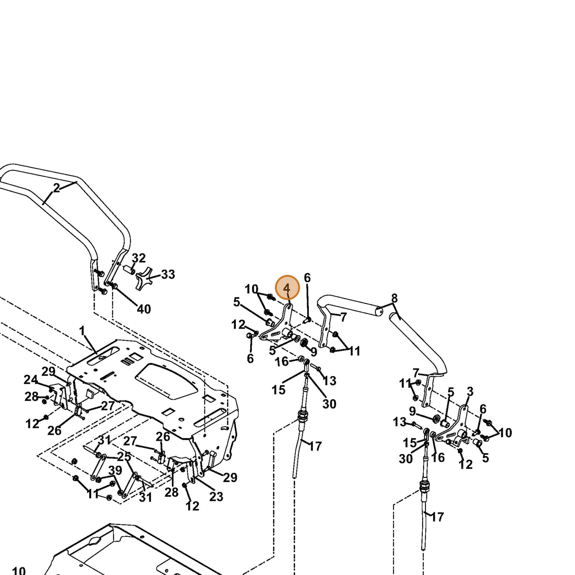 Grasshopper part 604613 — IPL diagram snippet (6x zoom, amber highlight)