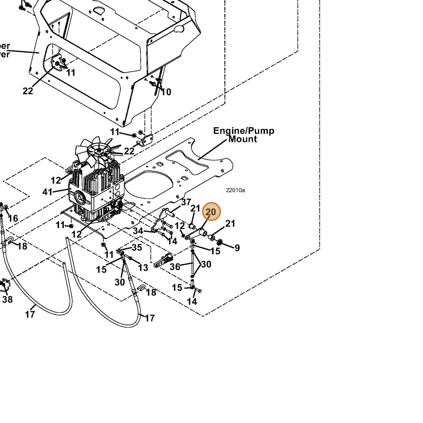 Grasshopper part 604614 — IPL diagram snippet (6x zoom, amber highlight)