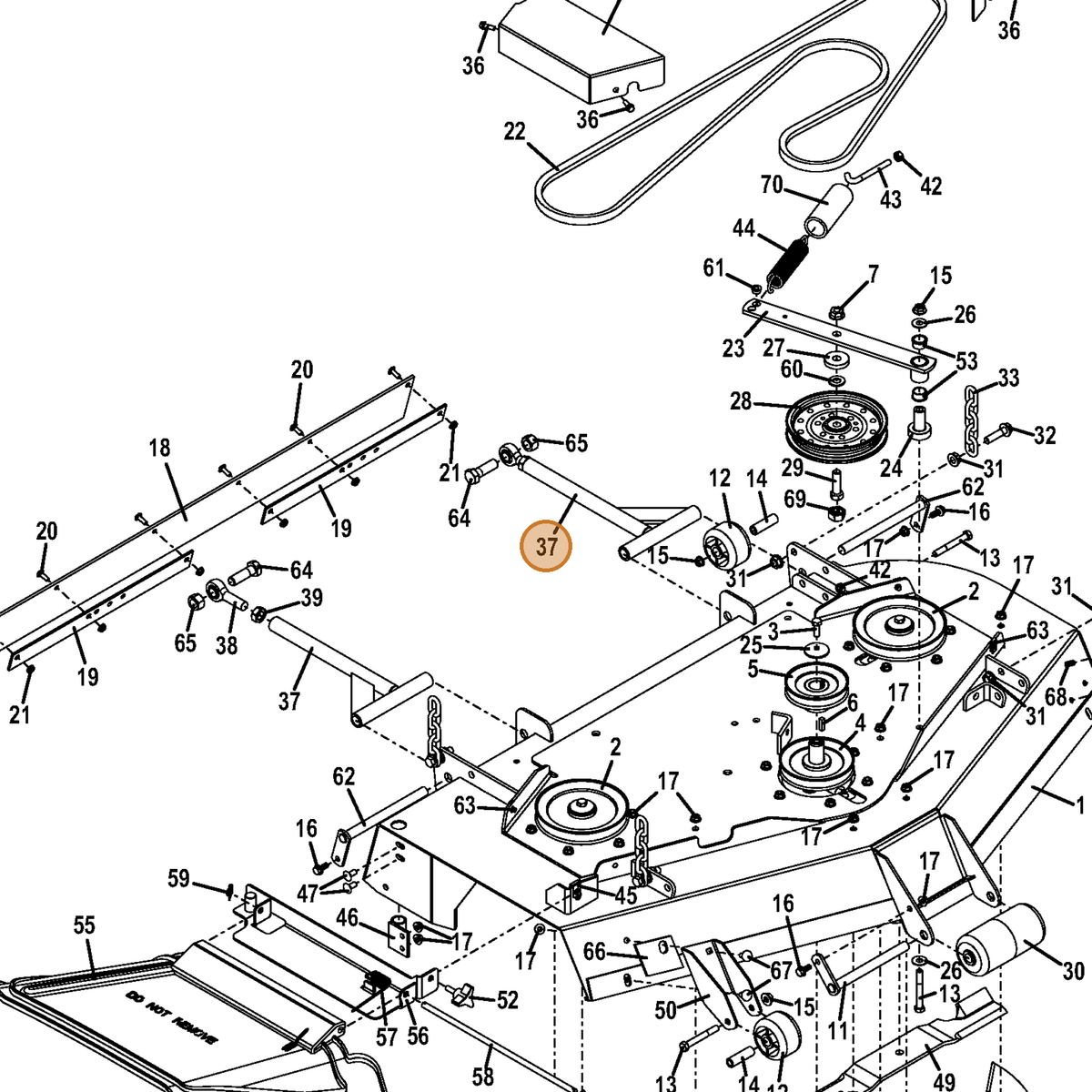 Grasshopper part 604674 — IPL diagram snippet (6x zoom, amber highlight)