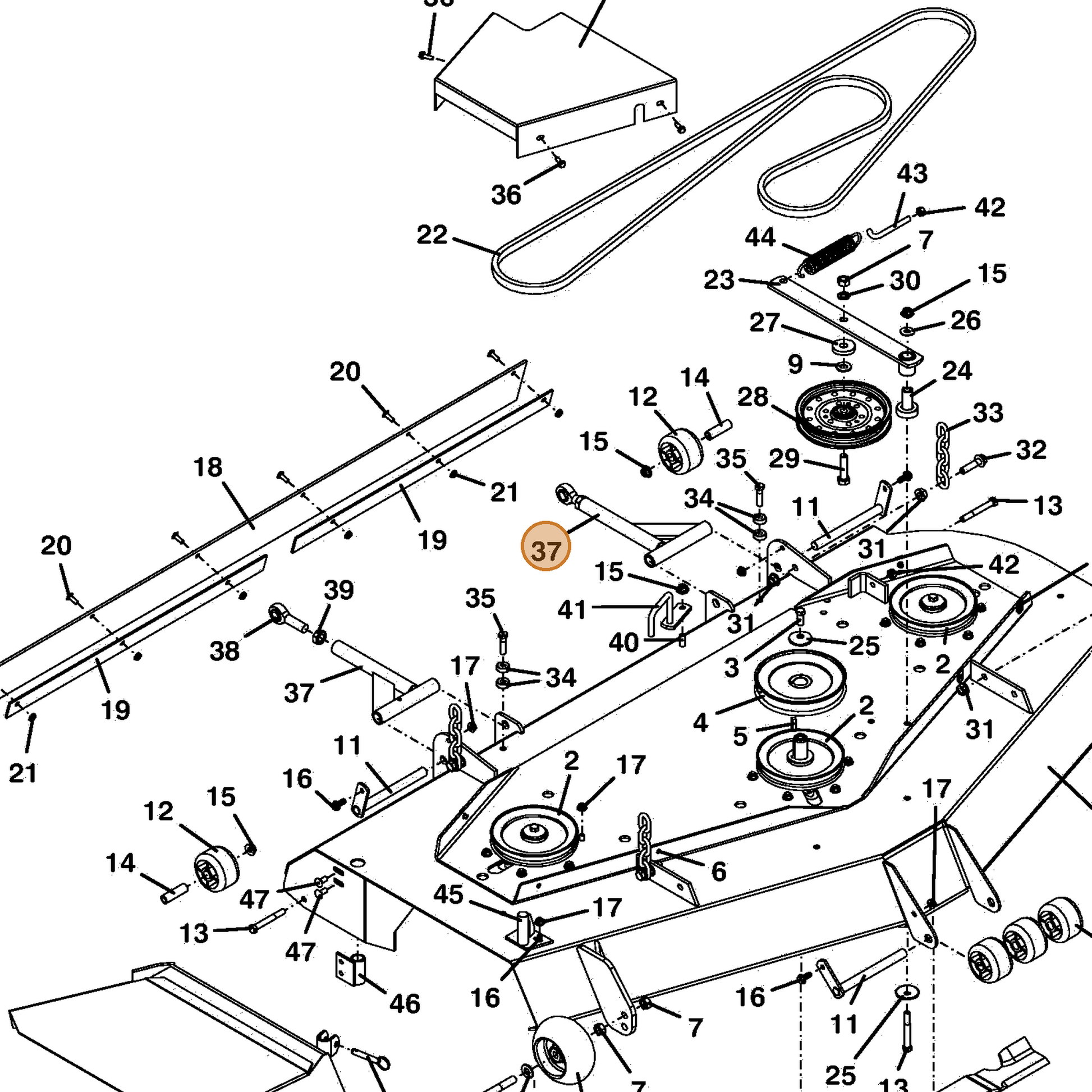 Grasshopper part 604675 — IPL diagram snippet (6x zoom, amber highlight)