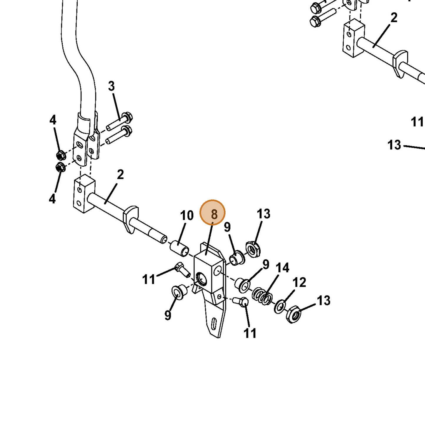 Grasshopper part 604714 — IPL diagram snippet (6x zoom, amber highlight)