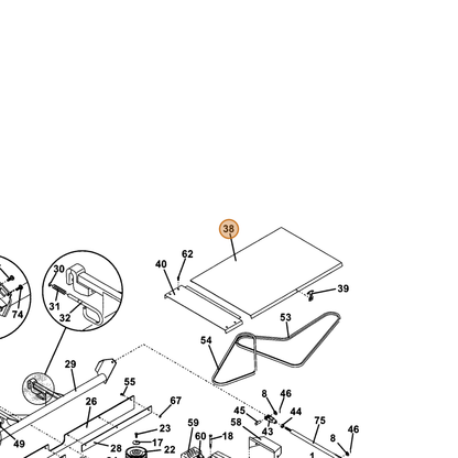 Grasshopper part 604725 — IPL diagram snippet (6x zoom, amber highlight)