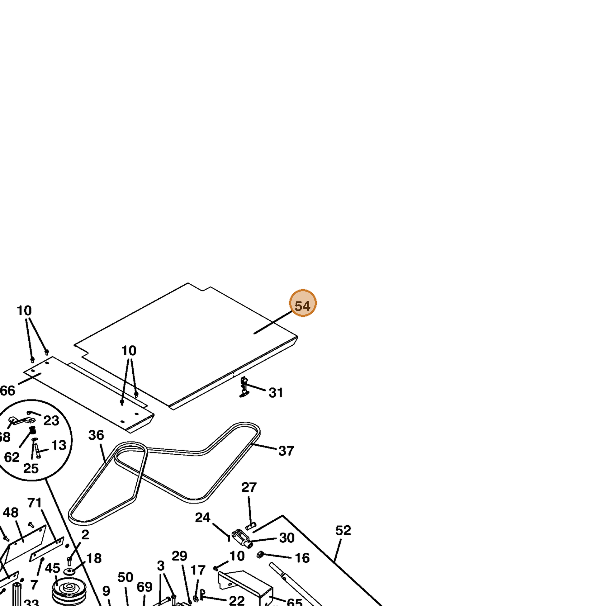 Grasshopper part 604727 — IPL diagram snippet (6x zoom, amber highlight)