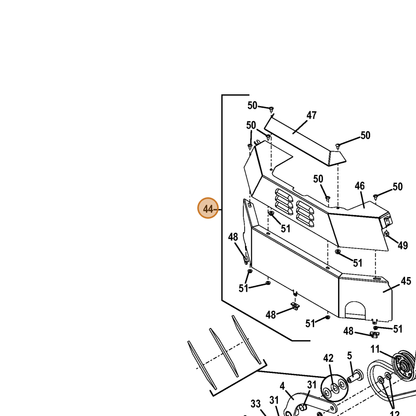 Grasshopper part 604731 — IPL diagram snippet (6x zoom, amber highlight)