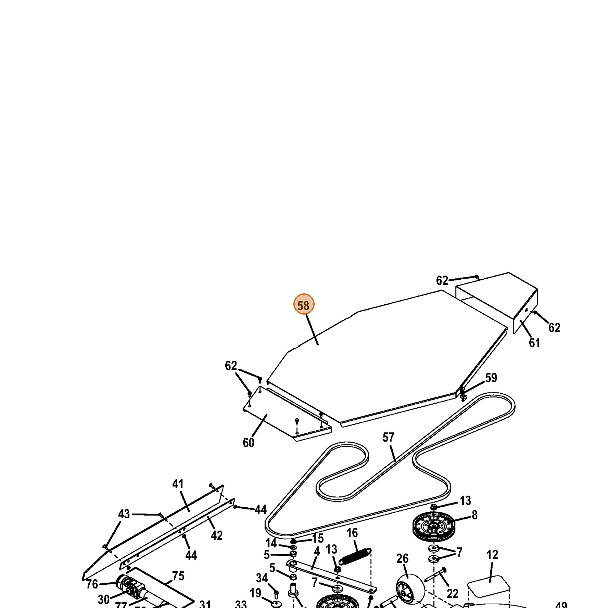 Grasshopper part 604739 — IPL diagram snippet (6x zoom, amber highlight)
