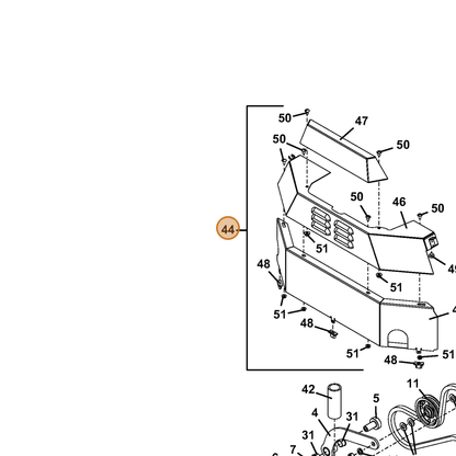 Grasshopper part 604744 — IPL diagram snippet (6x zoom, amber highlight)