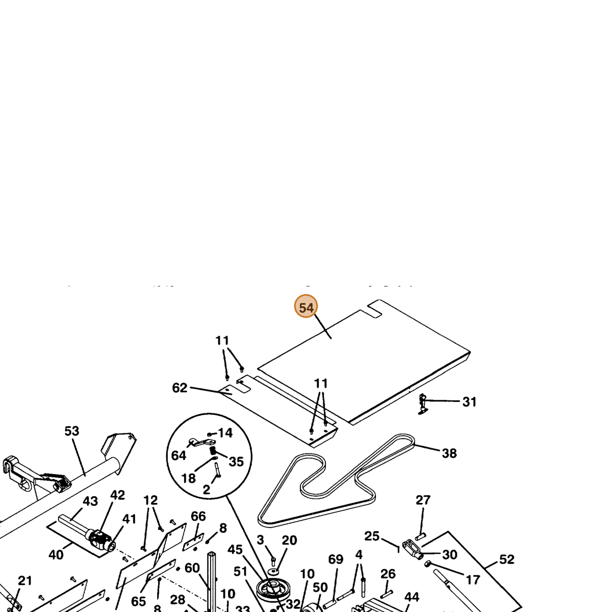 Grasshopper part 604750 — IPL diagram snippet (6x zoom, amber highlight)