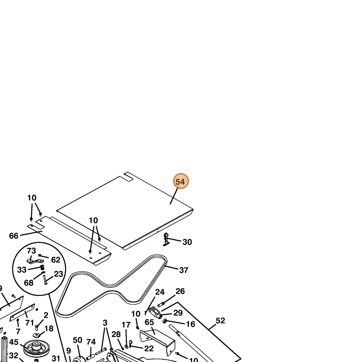 Grasshopper part 604752 — IPL diagram snippet (6x zoom, amber highlight)