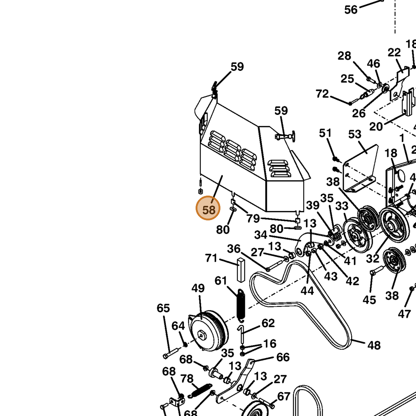 Grasshopper part 604753 — IPL diagram snippet (6x zoom, amber highlight)