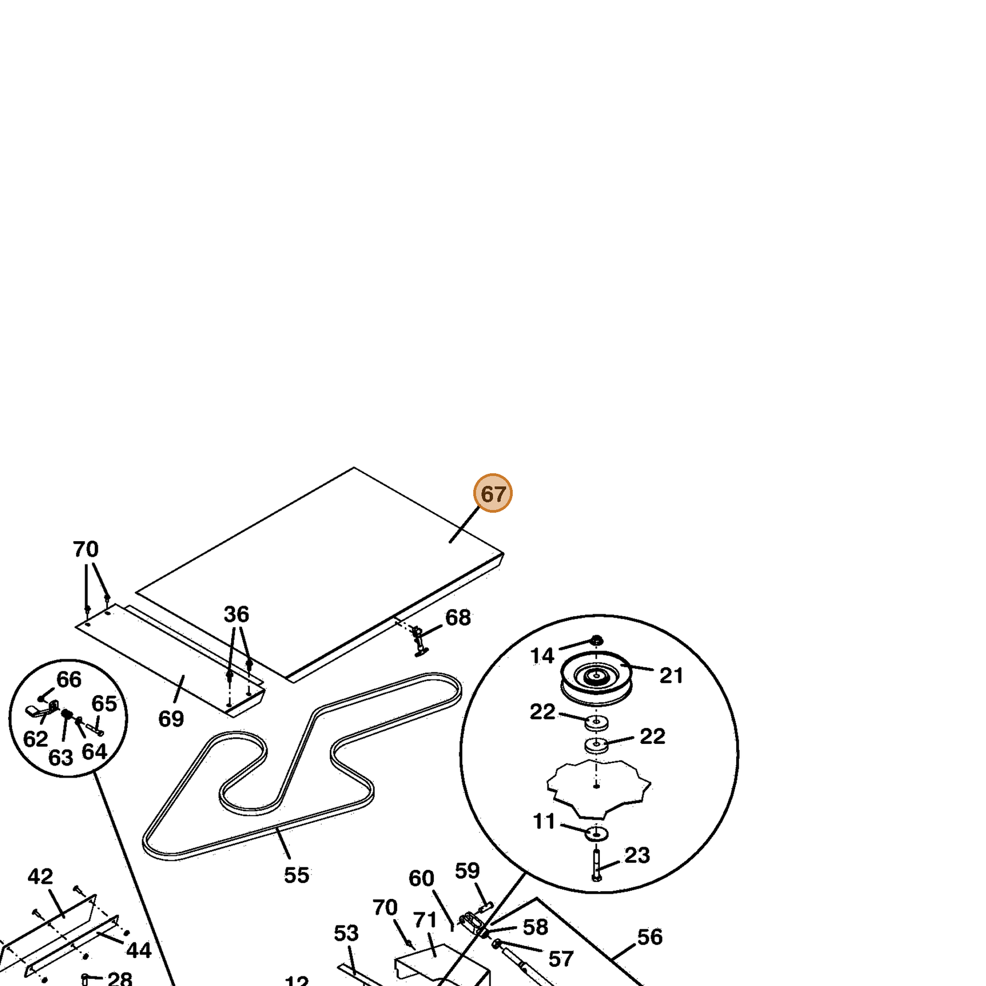 Grasshopper part 604758 — IPL diagram snippet (6x zoom, amber highlight)
