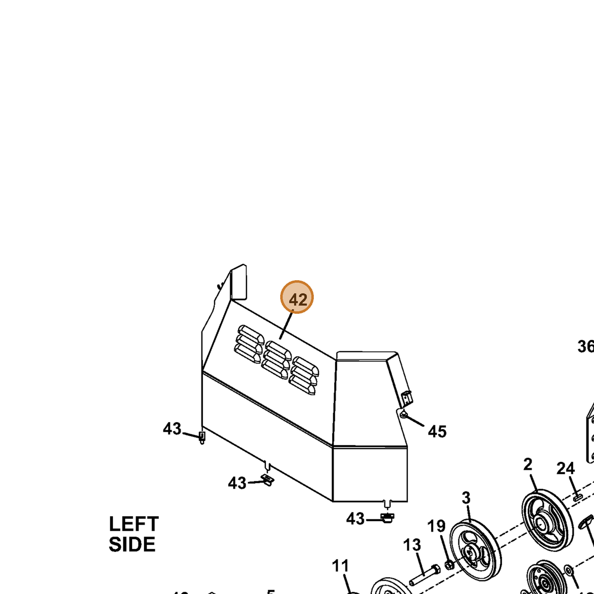 Grasshopper part 604763 — IPL diagram snippet (6x zoom, amber highlight)