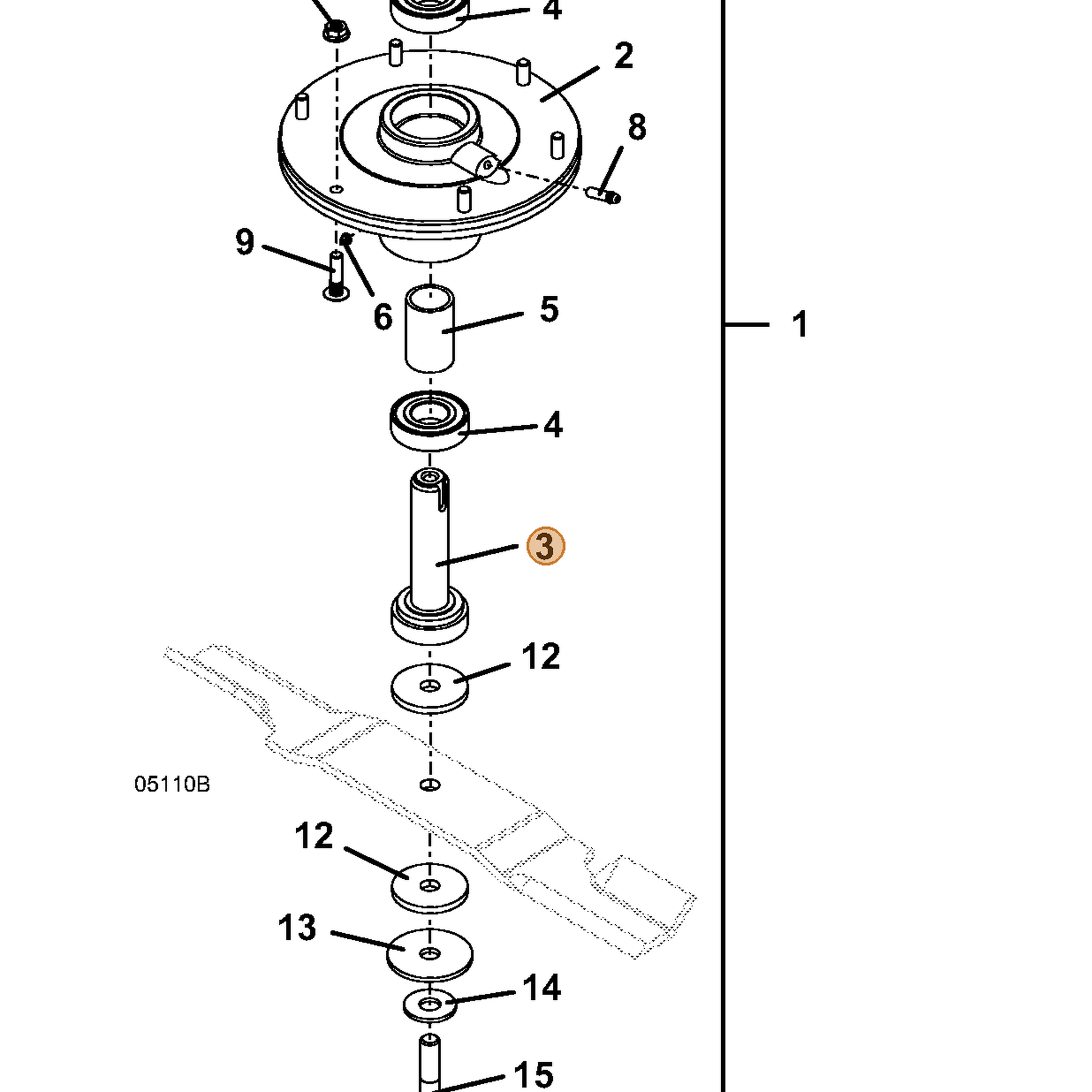 Grasshopper part 604764 — IPL diagram snippet (6x zoom, amber highlight)