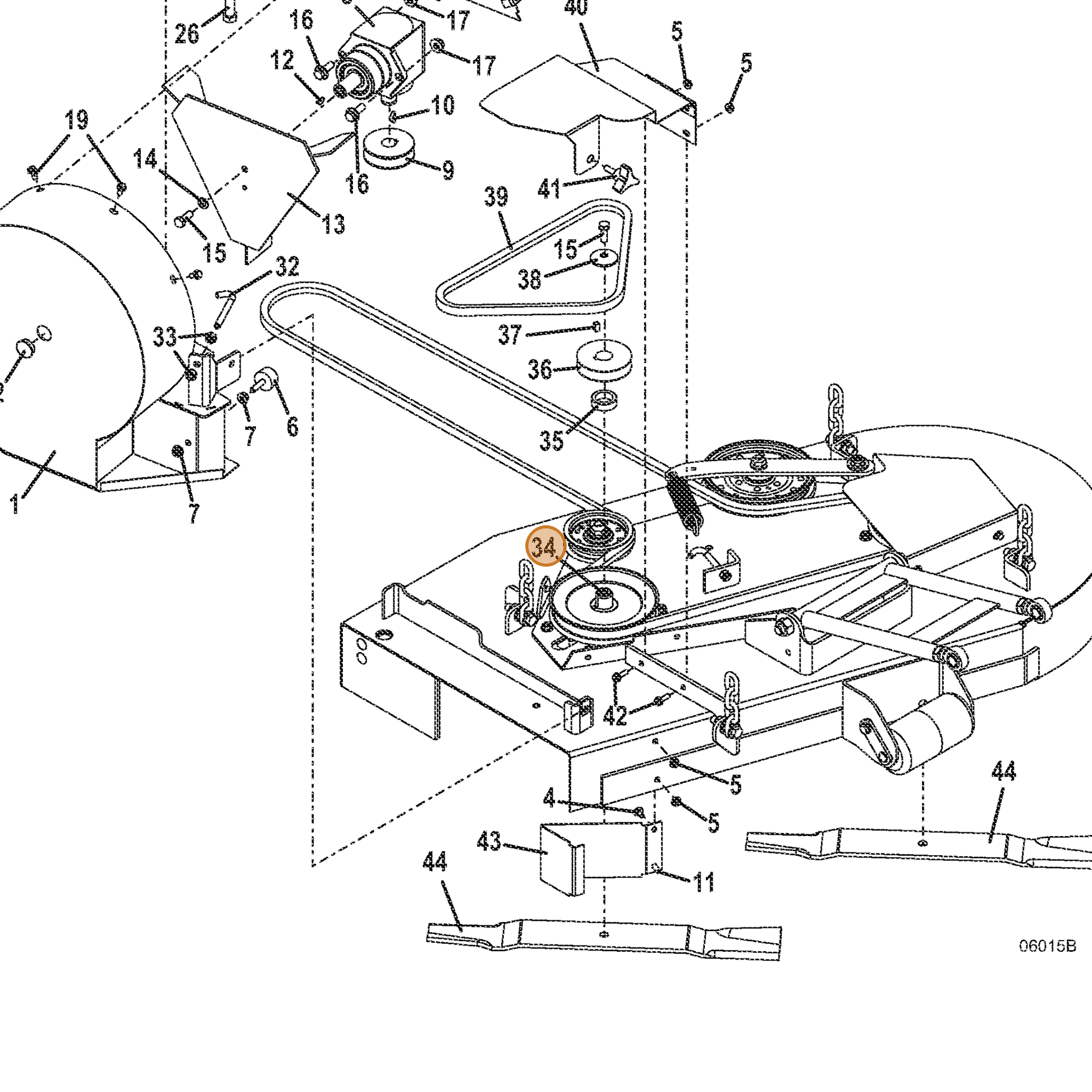 Grasshopper part 604767 — IPL diagram snippet (6x zoom, amber highlight)