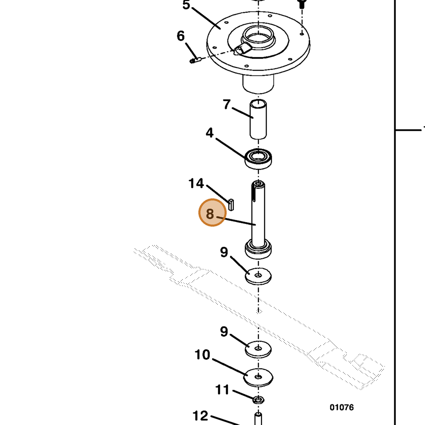 Grasshopper part 604774 — IPL diagram snippet (6x zoom, amber highlight)