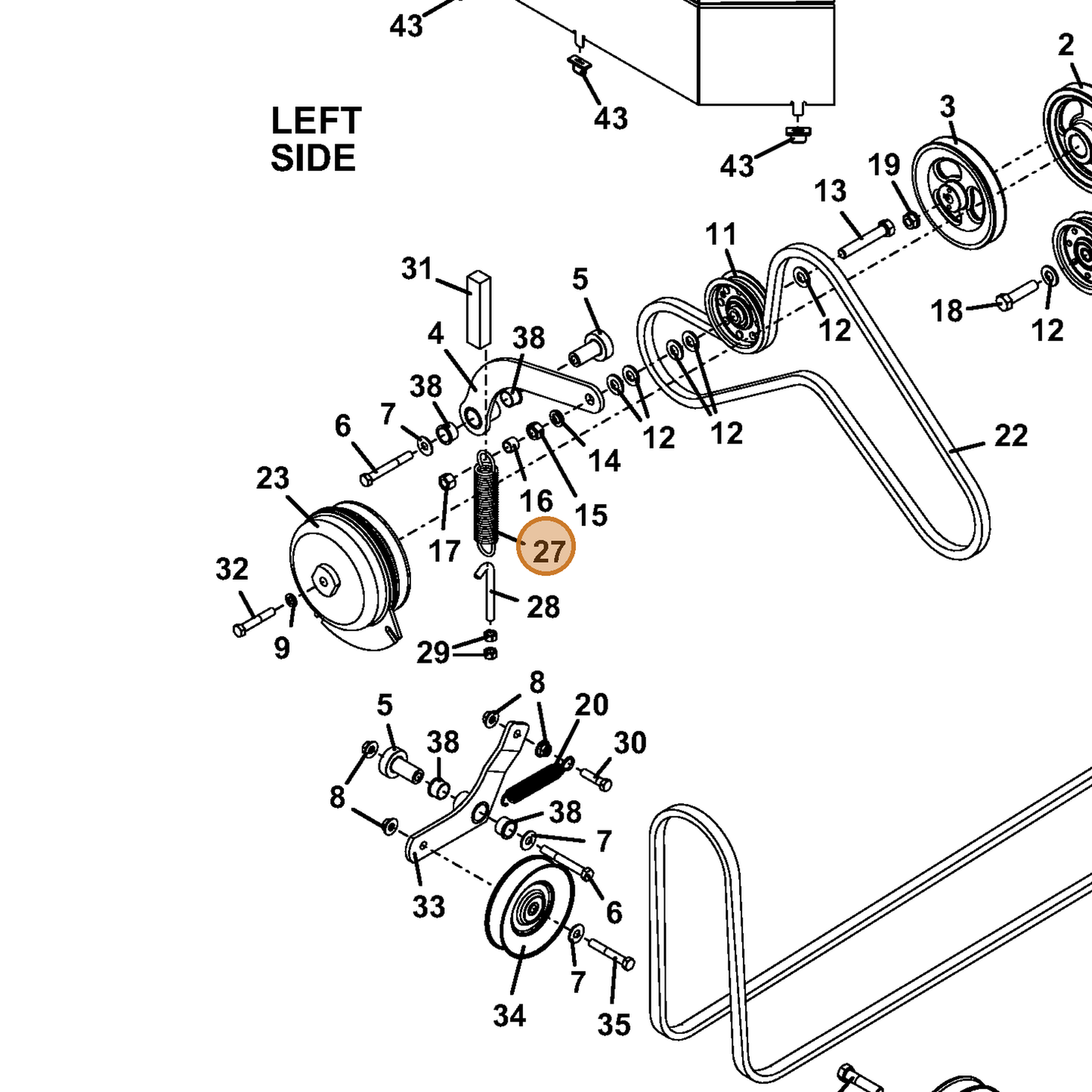 Grasshopper part 604776 — IPL diagram snippet (6x zoom, amber highlight)