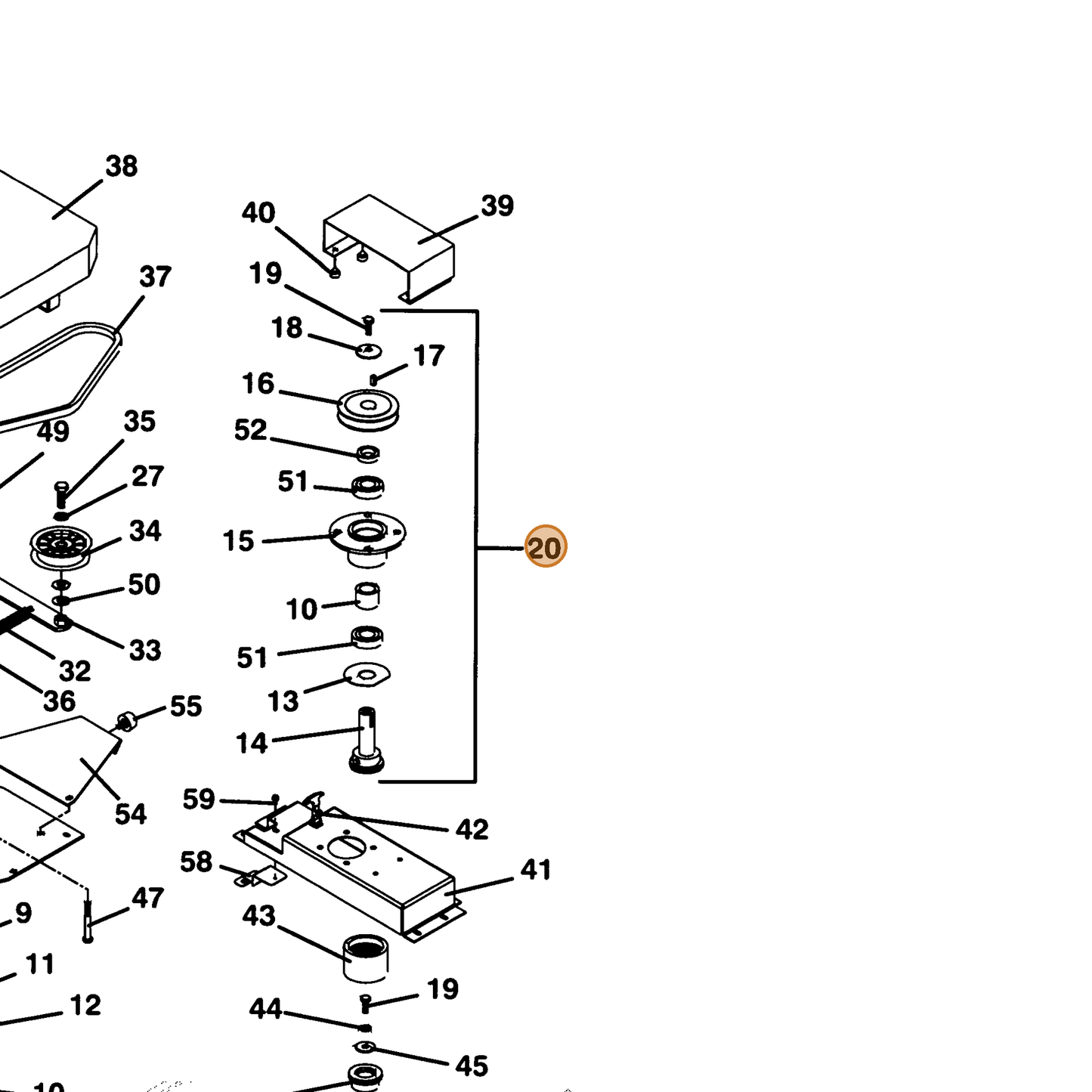 Grasshopper part 604791 — IPL diagram snippet (6x zoom, amber highlight)