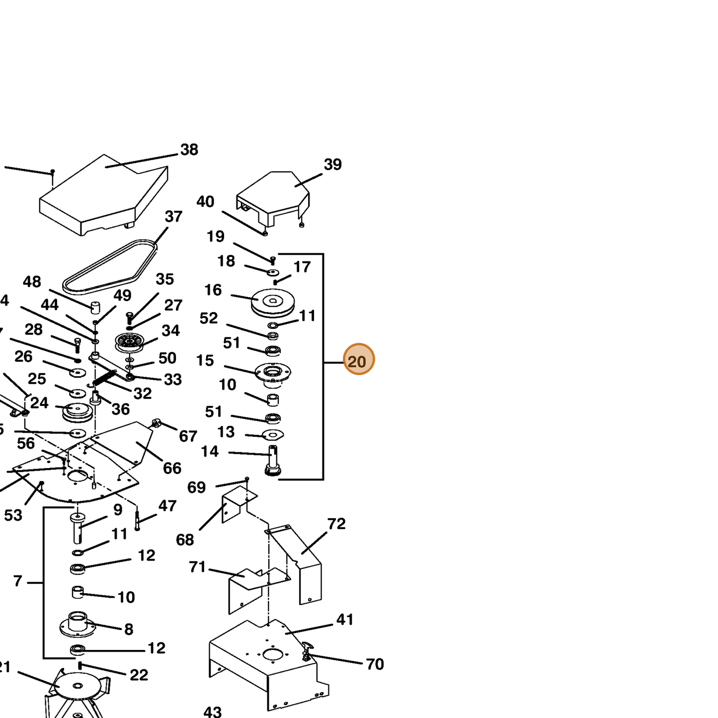 Grasshopper part 604792 — IPL diagram snippet (6x zoom, amber highlight)