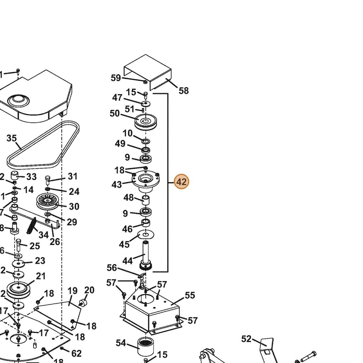 Grasshopper part 604794 — IPL diagram snippet (6x zoom, amber highlight)