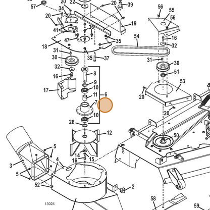 Grasshopper part 604795 — IPL diagram snippet (6x zoom, amber highlight)