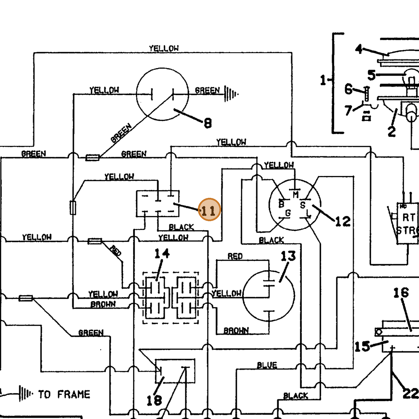 Grasshopper part 604796 — IPL diagram snippet (6x zoom, amber highlight)