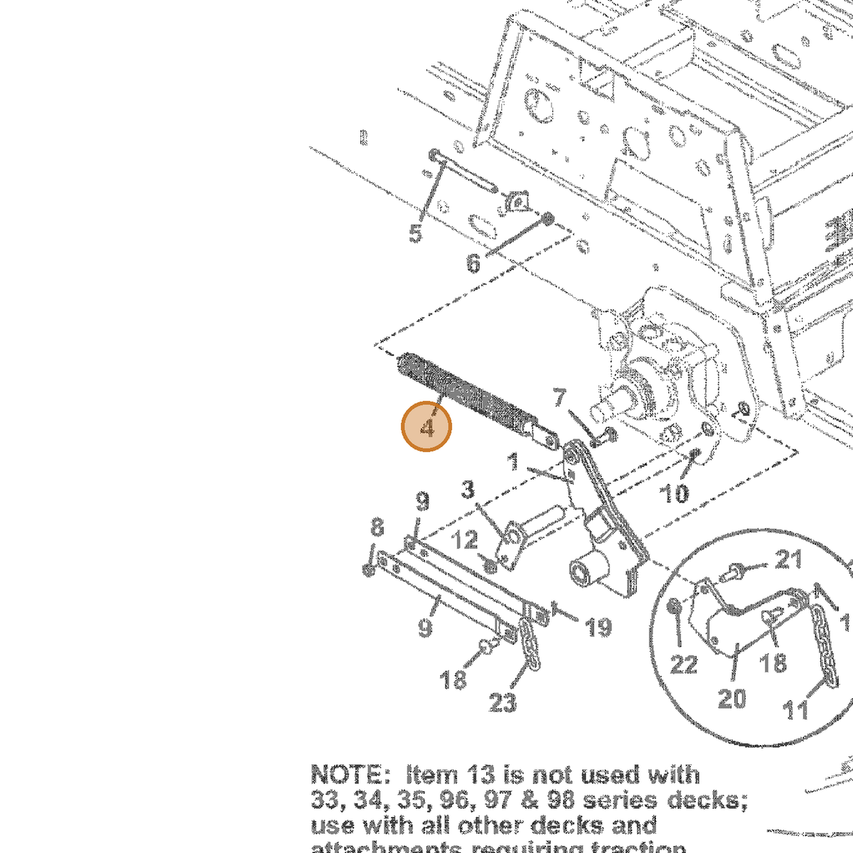 Grasshopper part 604803 — IPL diagram snippet (6x zoom, amber highlight)