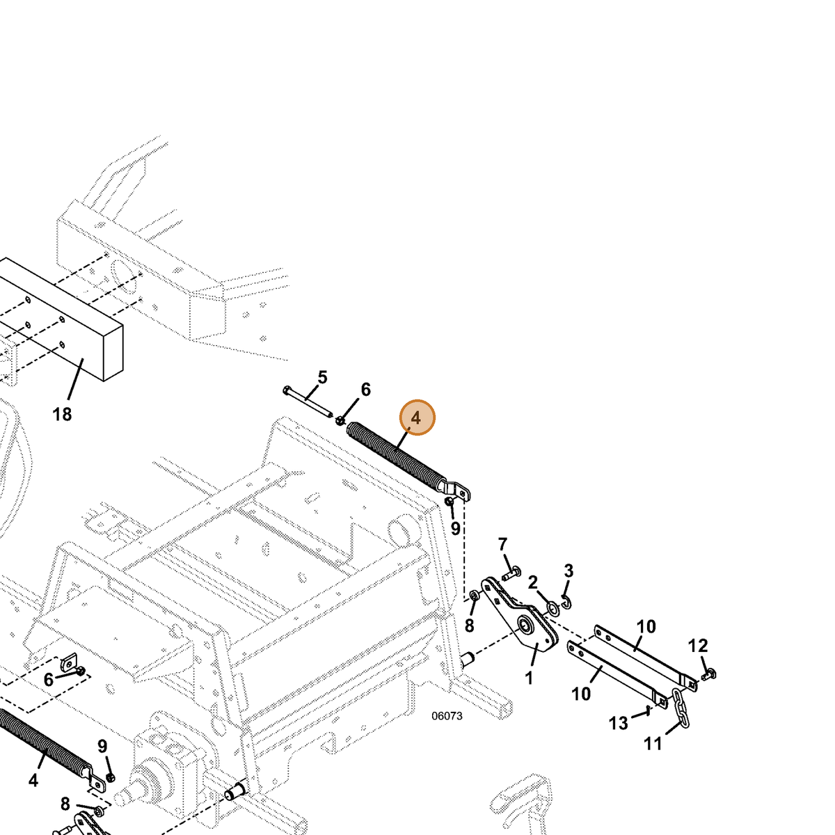 Grasshopper part 604804 — IPL diagram snippet (6x zoom, amber highlight)