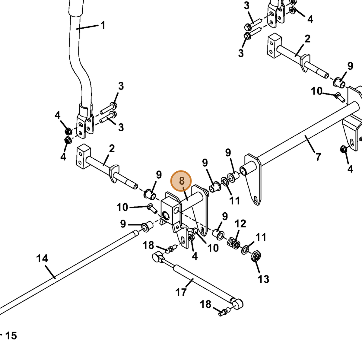 Grasshopper part 604809 — IPL diagram snippet (6x zoom, amber highlight)