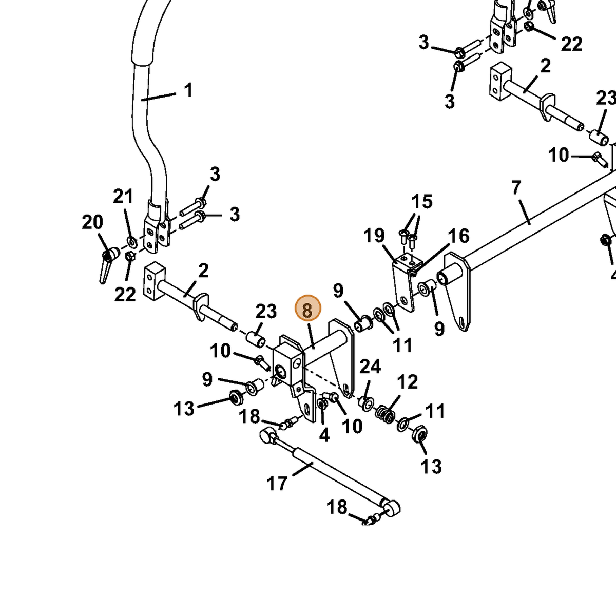 Grasshopper part 604833 — IPL diagram snippet (6x zoom, amber highlight)