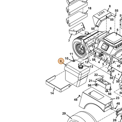Grasshopper part 604835 — IPL diagram snippet (6x zoom, amber highlight)