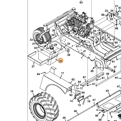 Grasshopper part 604837 — IPL diagram snippet (6x zoom, amber highlight)