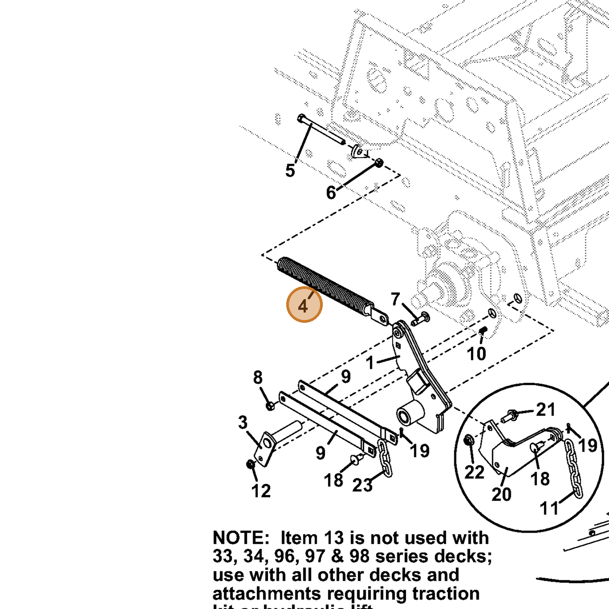 Grasshopper part 604838 — IPL diagram snippet (6x zoom, amber highlight)