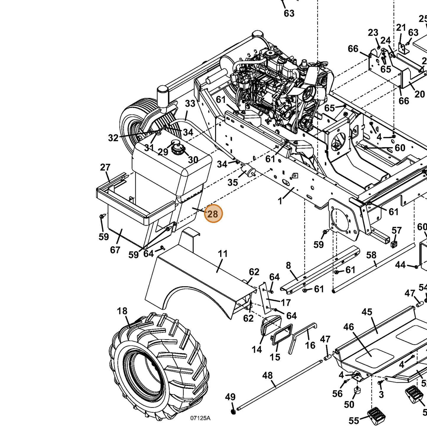 Grasshopper part 604845 — IPL diagram snippet (6x zoom, amber highlight)