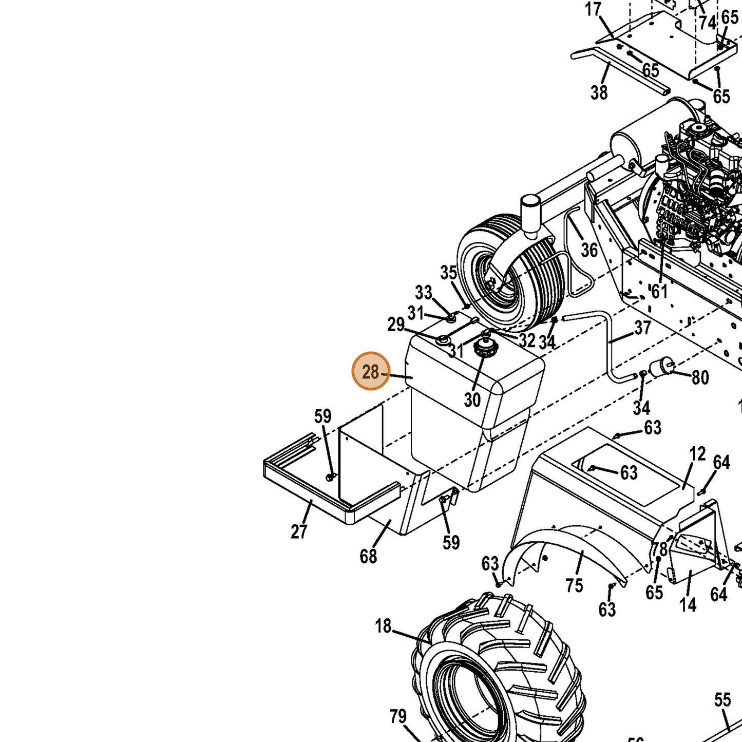 Grasshopper part 604847 — IPL diagram snippet (6x zoom, amber highlight)