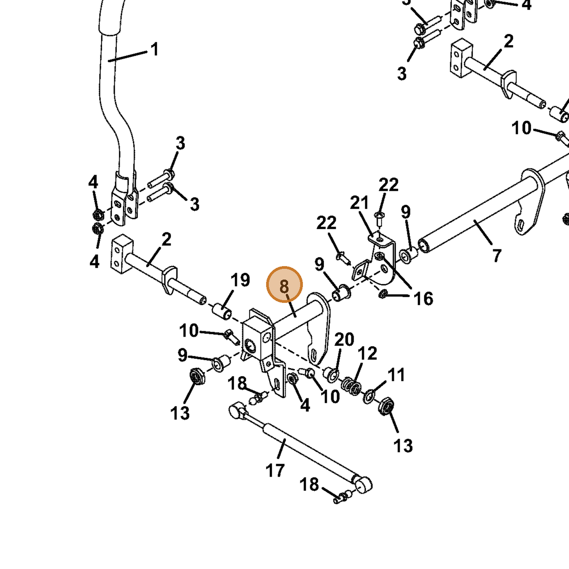 Grasshopper part 604855 — IPL diagram snippet (6x zoom, amber highlight)