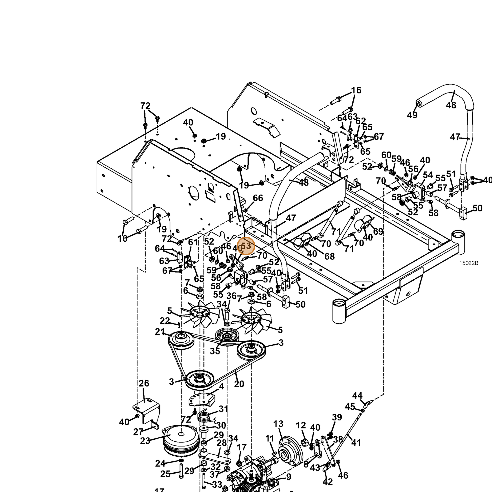 Grasshopper part 604856 — IPL diagram snippet (6x zoom, amber highlight)