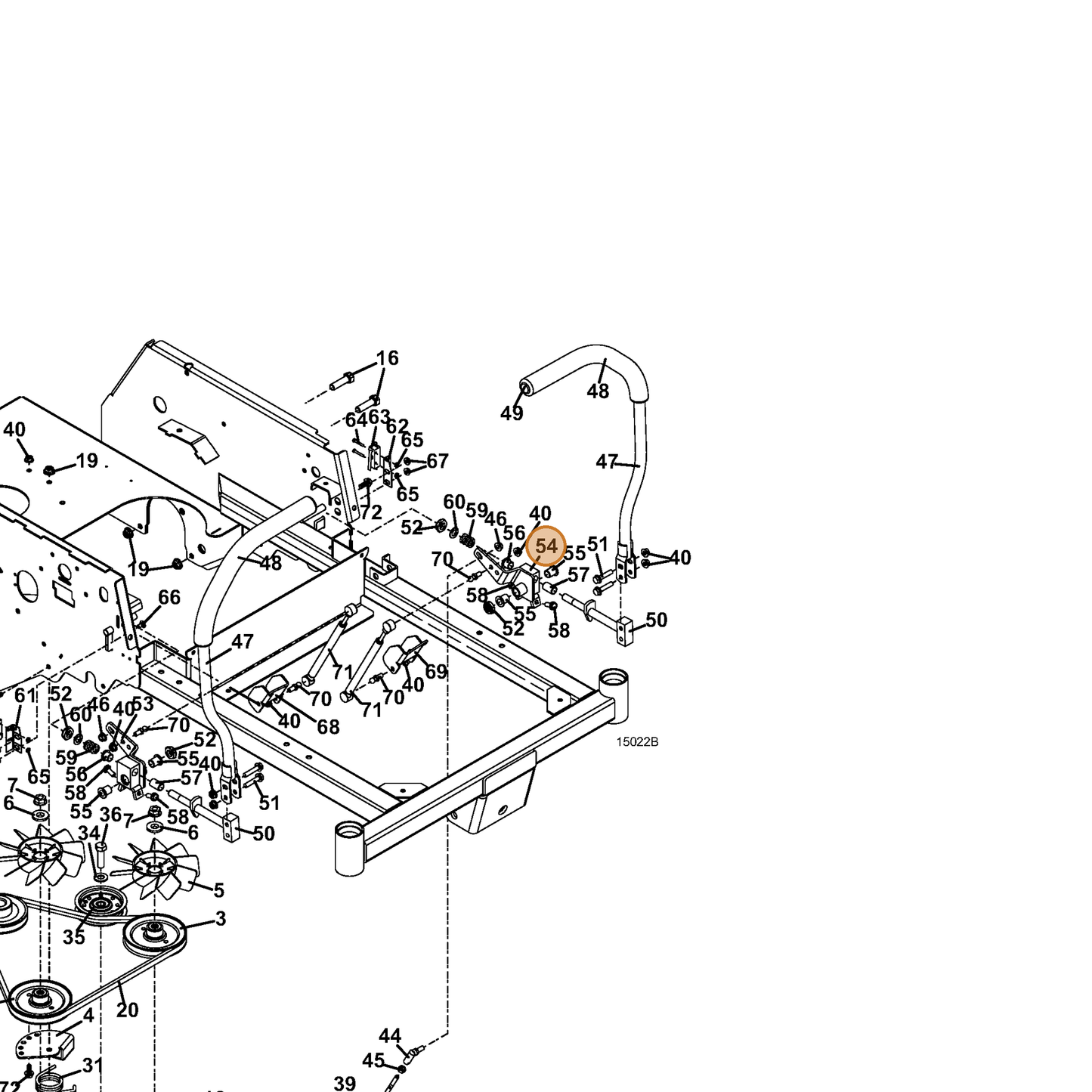 Grasshopper part 604857 — IPL diagram snippet (6x zoom, amber highlight)