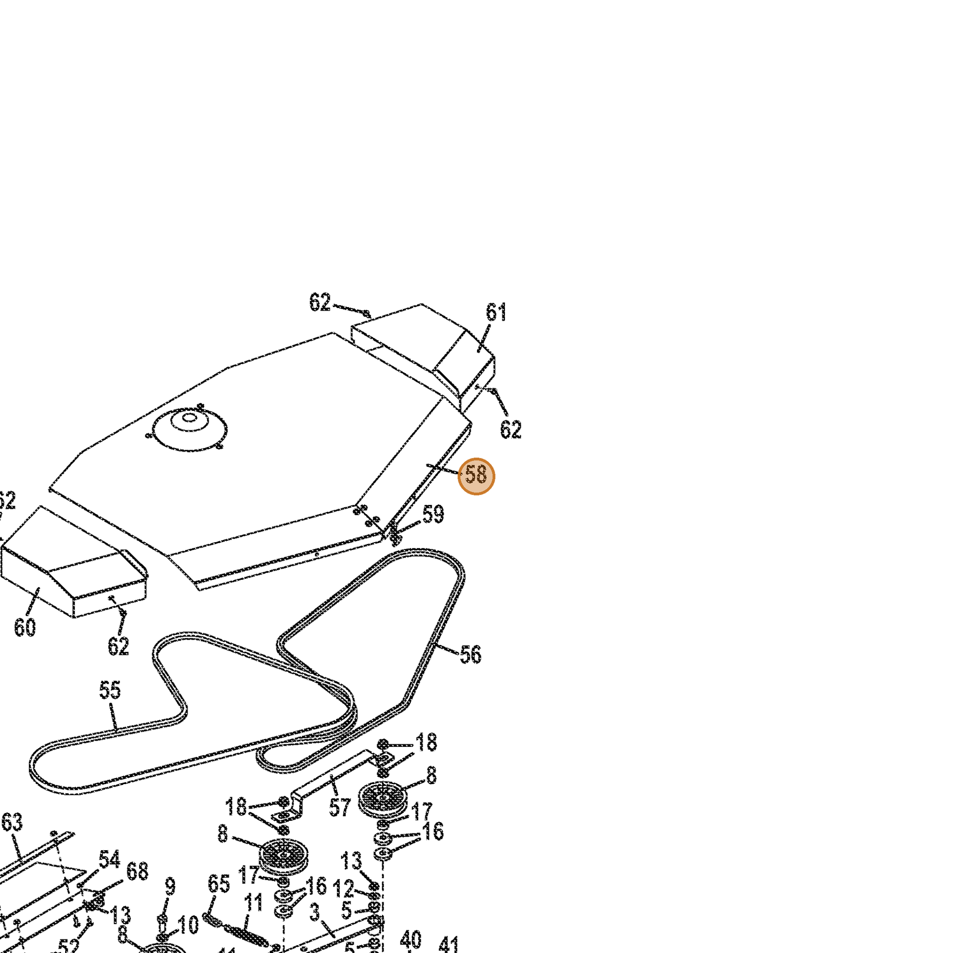 Grasshopper part 604858 — IPL diagram snippet (6x zoom, amber highlight)